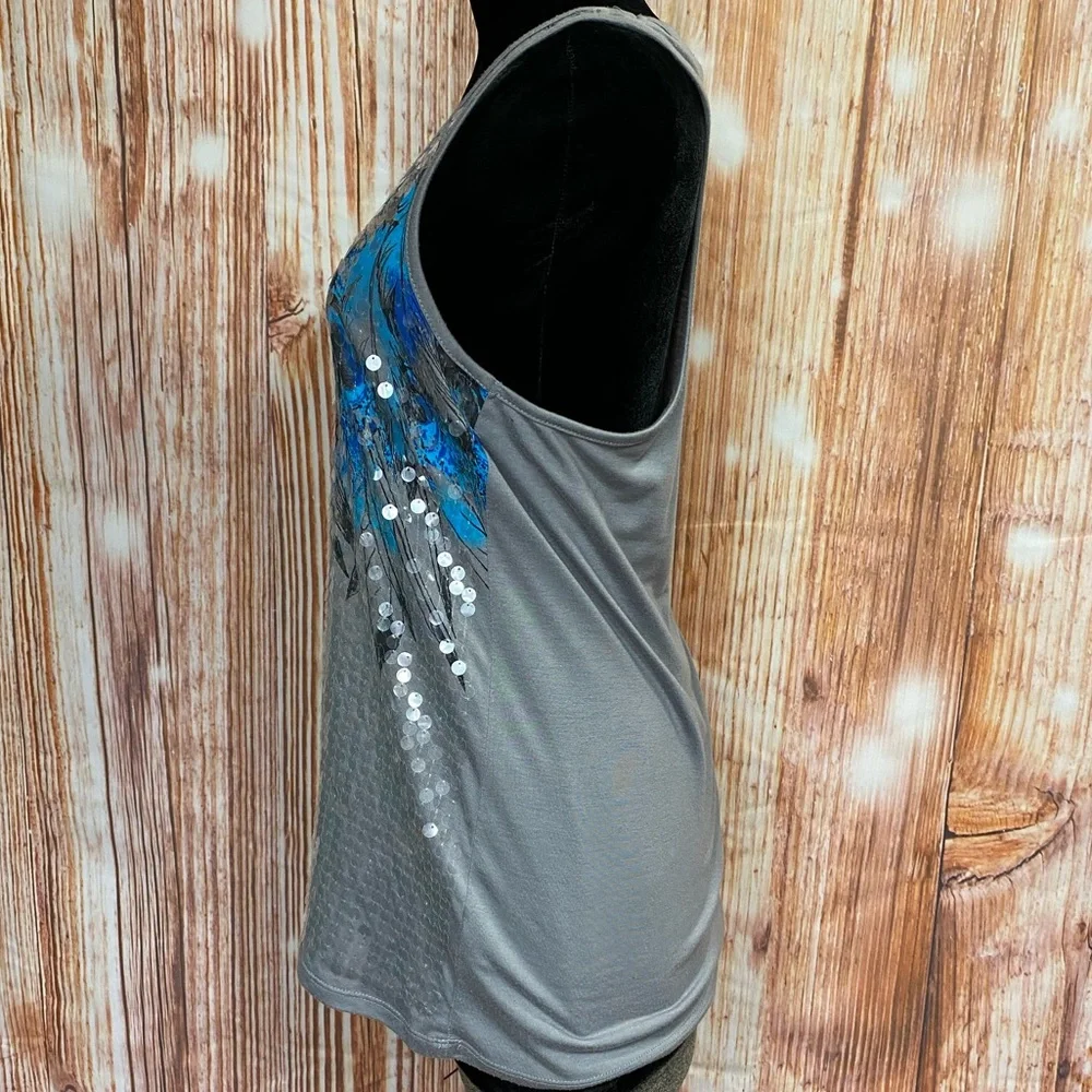 Almost Famous Sequined Racerback Tank Top - Picture 3 of 8